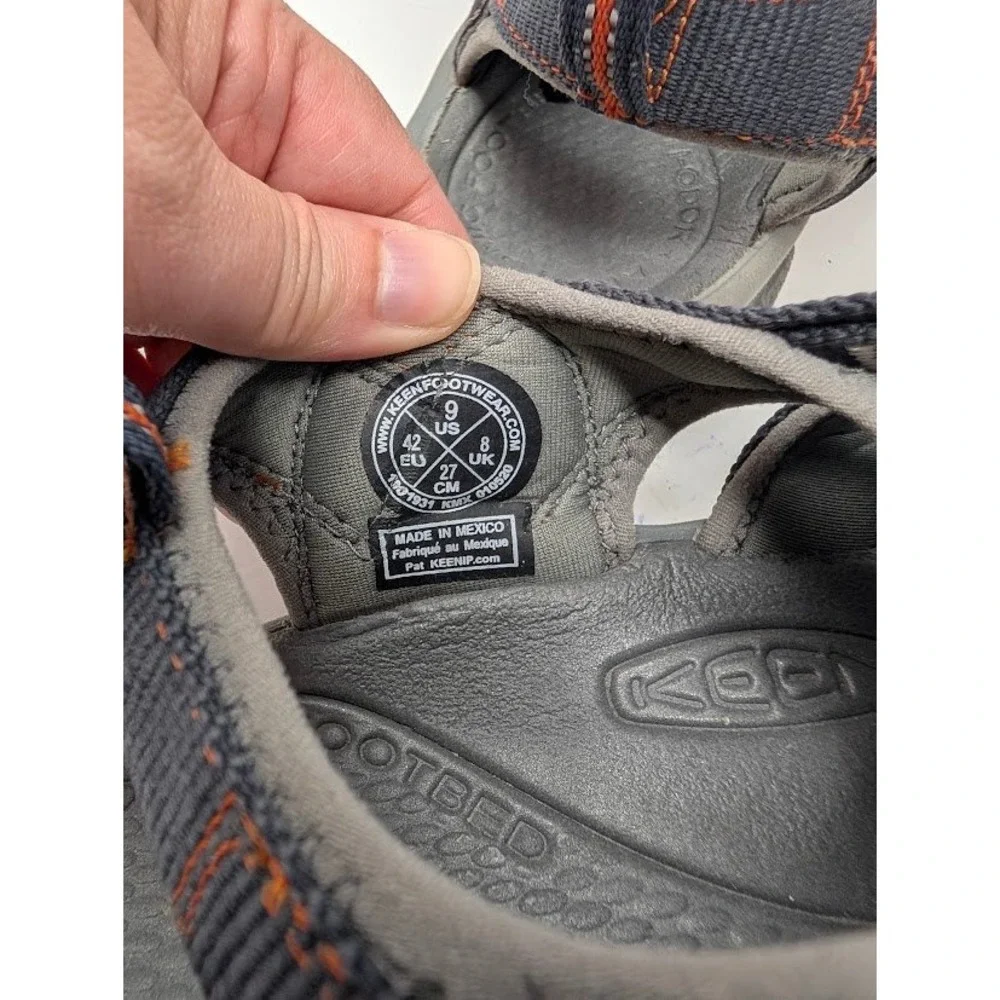KEEN Newport H2 Men's Hiking Water Sandals Gray Orange Waterproof Size 9